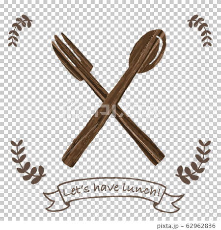 Wooden spoon and fork Let's have lunch! 62962836