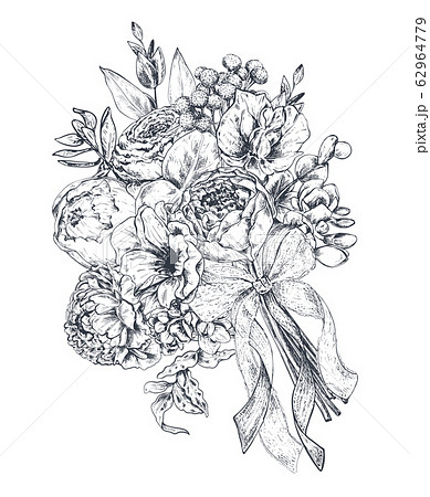 Floral Composition Bradal Bouquet With のイラスト素材