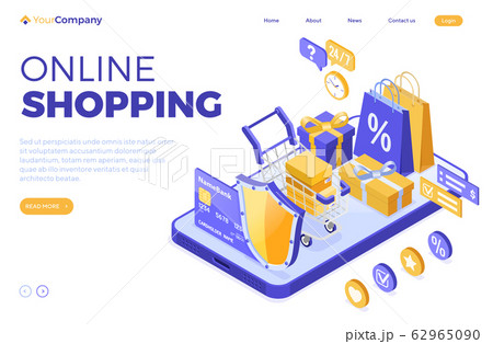 Isometric Online Internet Shopping 62965090