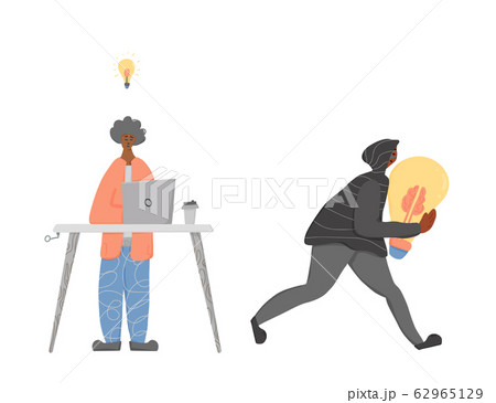 Plagiarism concept. Vector hand drawn property set Plagiarism concept. Vector hand drawn property set 62965129