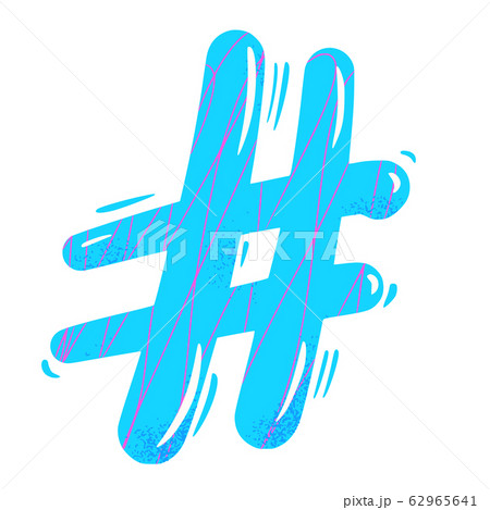 Hashtag Vector Hand Drawn Sign Hash Symbol のイラスト素材