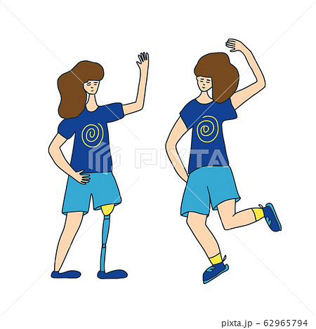 Girls. Female person isolated. Vector cute lady. 62965794