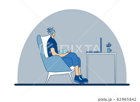 Podcast vector concept. Girl with audio stuff. 62965842