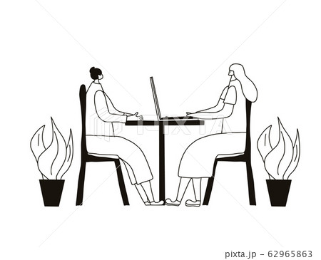 People sitting in the chair. Vector person. 62965863