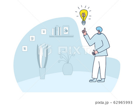 Vector man standing full length with an idea. 62965993