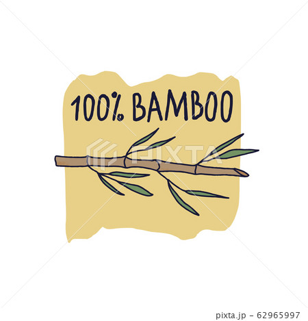 100 persent eco bamboo emblem. Vector design. 62965997