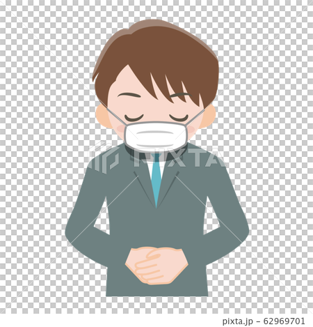一個穿著口罩_上身的西裝的男人 一個穿著口罩_上身的西裝的男人 62969701