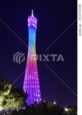 広州タワー、ライトアップ 広州タワー、ライトアップ 62970390