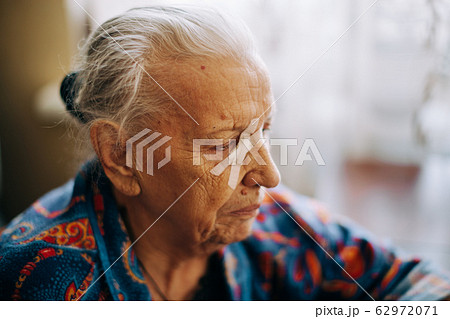 Real senior woman at home  in closeup 62972071