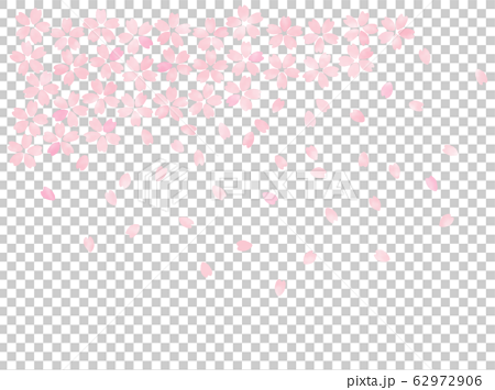 桜 フレーム 手描き風 上部イラスト 薄紅 Jpg Png背景透過 のイラスト素材
