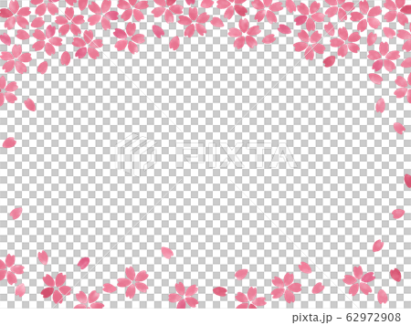 Sakura Frame Hand Drawn Style Upper And Lower Stock Illustration