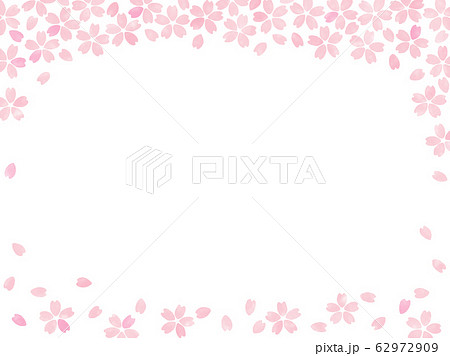 Sakura Frame Hand Painted Style Upper And Stock Illustration