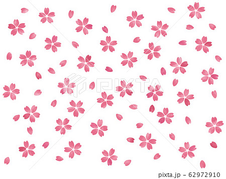 桜 壁紙 手描き風 全面 ランダム 濃紅 Jpg Png背景透過 のイラスト素材
