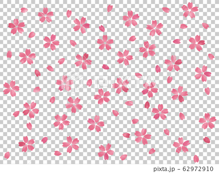 桜 壁紙 手描き風 全面 ランダム 濃紅 Jpg Png背景透過 のイラスト素材