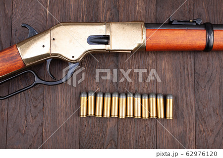 Wild west gun - lever-action repeating rifle with Wild west gun - lever-action repeating rifle with 62976120