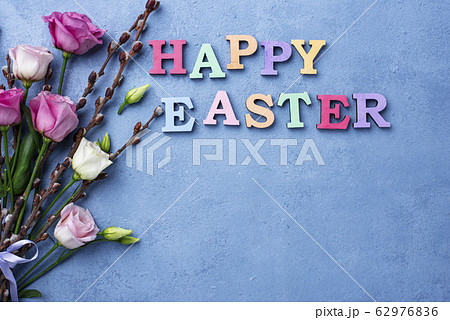 Happy Easter text from colorful letters 62976836