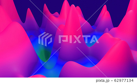 abstract fantastic background, liquid gradient of paint with internal glow forms hills or peaks like landscape in subsurface scattering material, mat color transitions. Purple blue 62977134