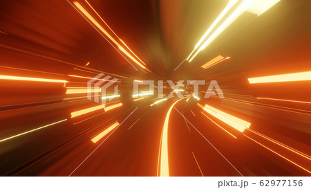 Sci Fi Tunnel With Neon Lights Abstract のイラスト素材