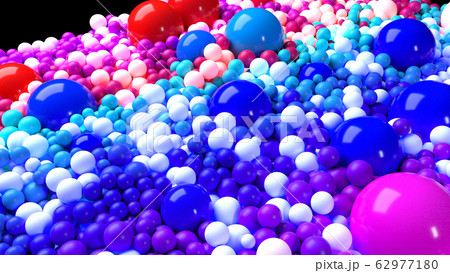 beautiful shiny balls of different colors and sizes completely cover surface. Some spheres glow. 3d photorealistic render geometric reative holiday background of shiny balls. Multicolored beautiful shiny balls of different colors and sizes completely cover surface. Some spheres glow. 3d photorealistic render geometric reative holiday background of shiny balls. Multicolored 62977180
