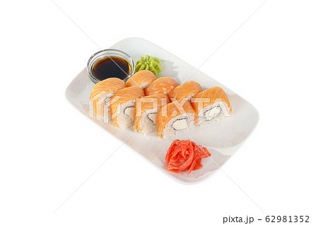 Sushi, rolls on a white isolated background 62981352