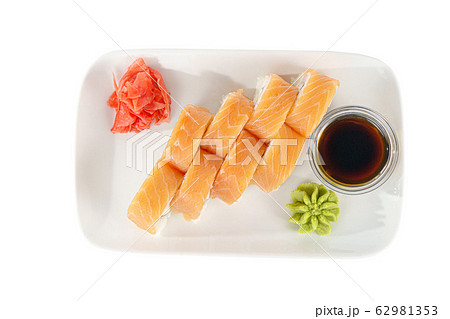 Sushi, rolls on a white isolated background Sushi, rolls on a white isolated background 62981353