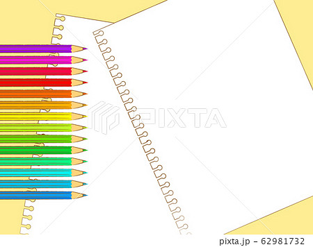 色鉛筆と画用紙のイラスト背景のイラスト素材