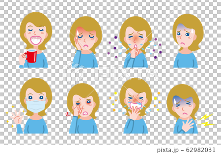 Illustration of a woman with poor physical condition 62982031