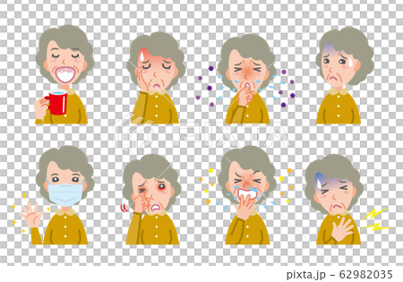 Illustration of an unwell grandmother 62982035