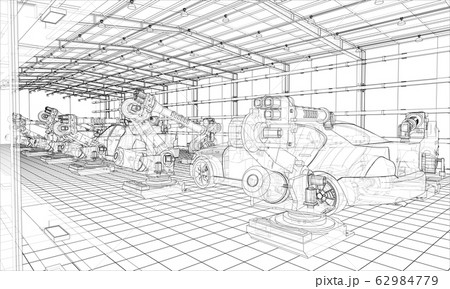 Assembly of motor vehicle. Vector Assembly of motor vehicle. Vector 62984779