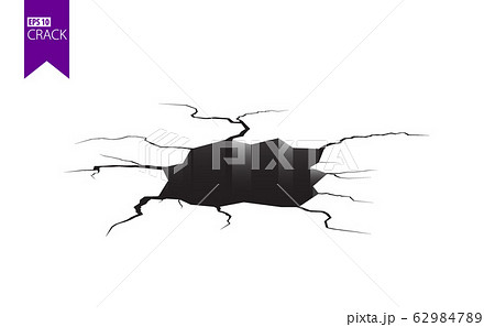 Ground cracks. Earthquake and ground cracks, hole effect, craquelure and damaged wall texture. Vector illustrations can be used for topics earthquake, crash, destruction. Ground cracks. Earthquake and ground cracks, hole effect, craquelure and damaged wall texture. Vector illustrations can be used for topics earthquake, crash, destruction. 62984789