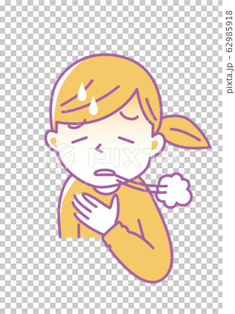 呼吸困難のイラスト素材