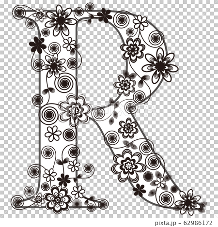 Design font alphabet "R" 62986172