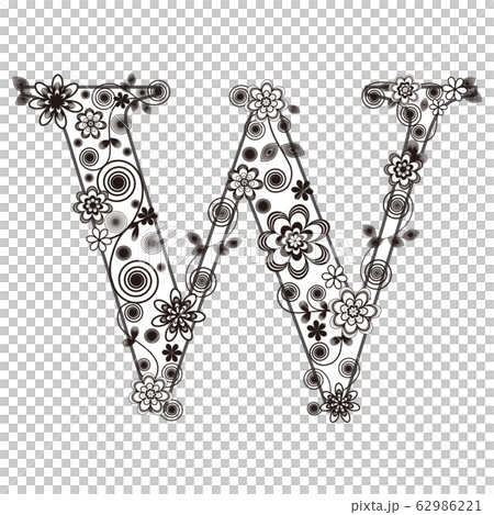 デザインフォント アルファベット W のイラスト素材