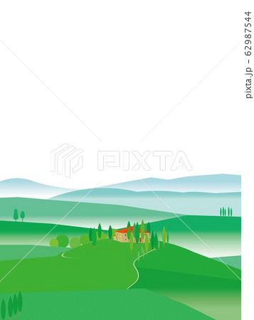 オルチャ渓谷　val　d'orcia　トスカーナ　toscana　霧　春 62987544