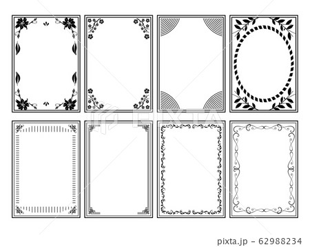 和風 フレーム 飾り枠のイラスト素材 6294