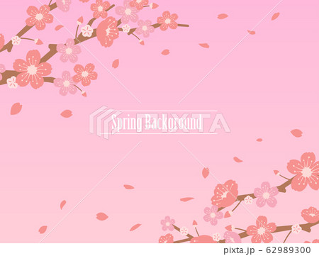 桜 サクラの木 春の背景イメージバナー イラストのイラスト素材