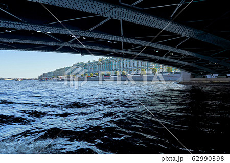 View of the embankment from under the bridge. 62990398