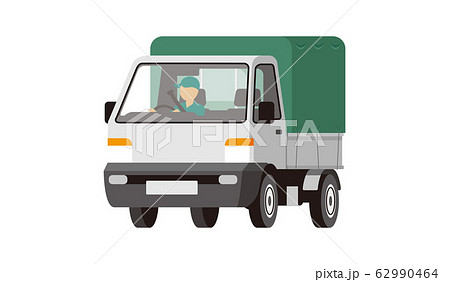 車、軽自動車、軽トラック、白、運転、幌 62990464