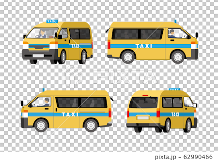Car, one box, taxi, large size, illustration, set 62990466