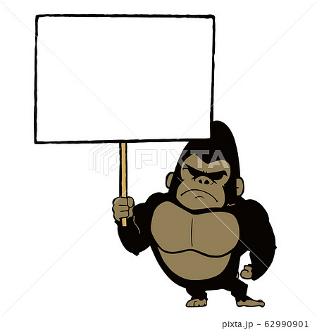 Illustration Of Gorilla With Square Placard Stock Illustration