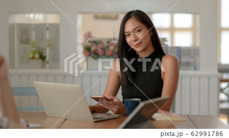 Close up view of happy college girl relaxed form 62991786