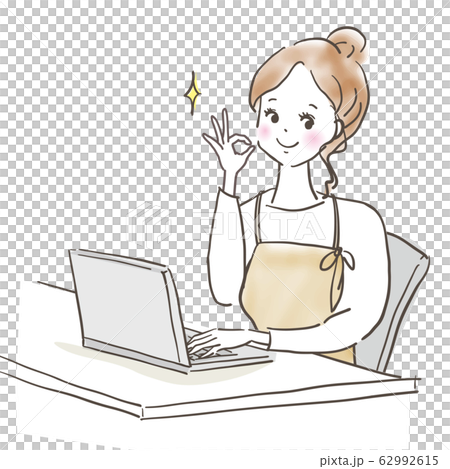 Personal computer, smile, woman 62992615