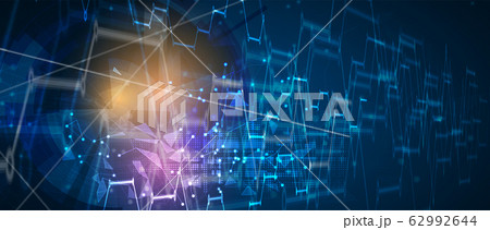 Technology data background, global cyber business 62992644