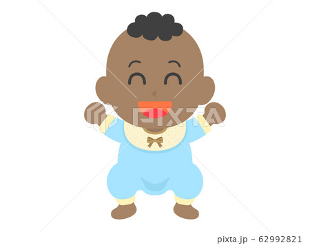 黒人の赤ちゃんのイラストのイラスト素材