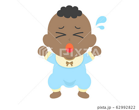 黒人の赤ちゃんのイラストのイラスト素材