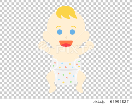 白人の赤ちゃんのイラストのイラスト素材