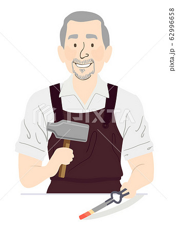 Man Senior Blacksmith Medieval Illustration 62996658