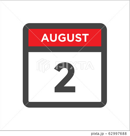 August 2 calendar icon with day of month 62997688