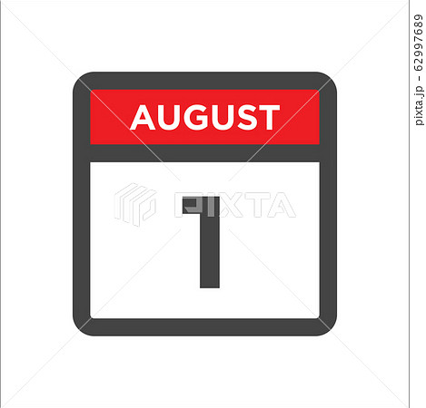 August 1 calendar icon with day of month August 1 calendar icon with day of month 62997689