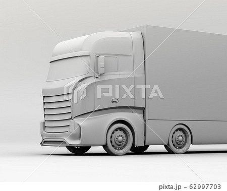 大型電動トラックのクレイレンダリングイメージのイラスト素材 62997703 Pixta